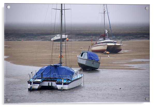 Boats at Wells-Next-the-Sea Acrylic by Sheryl Brown
