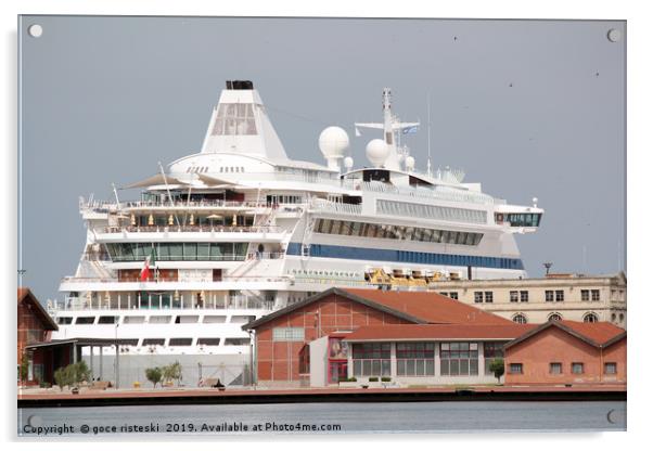 cruiser ship at the port Acrylic by goce risteski