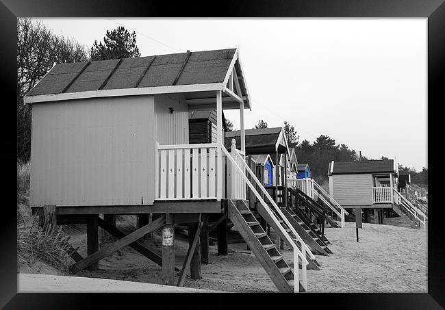 Beach Huts at Wells-Next-the- Sea Framed Print by Sheryl Brown