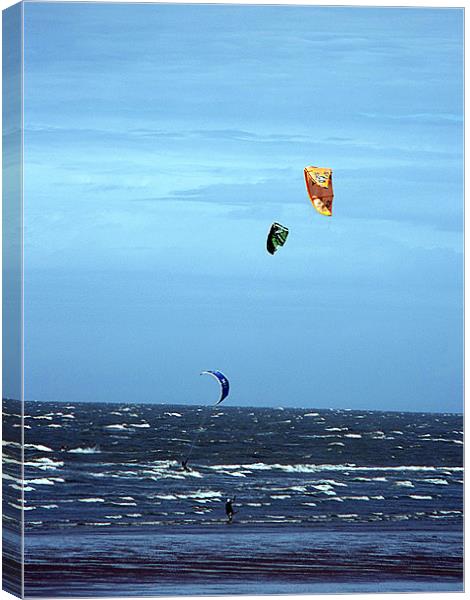Kite Surfers Canvas Print by Anita Driscoll