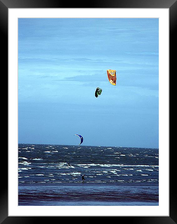 Kite Surfers Framed Mounted Print by Anita Driscoll