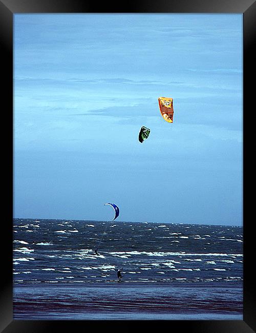 Kite Surfers Framed Print by Anita Driscoll