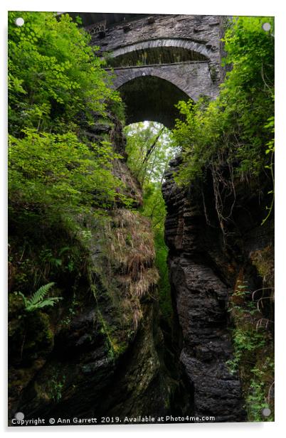 Devils Bridge Ceredigion Wales 11 Acrylic by Ann Garrett
