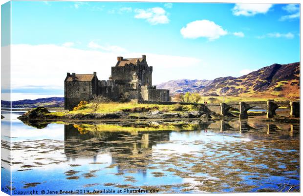 Eilean Donan Castle in the Scottish Highlands Canvas Print by Jane Braat