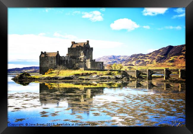 Eilean Donan Castle in the Scottish Highlands Framed Print by Jane Braat
