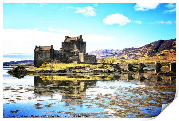 Eilean Donan Castle in the Scottish Highlands Print by Jane Braat