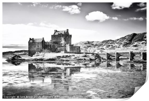 The Majestic Eilean Donan Castle Print by Jane Braat