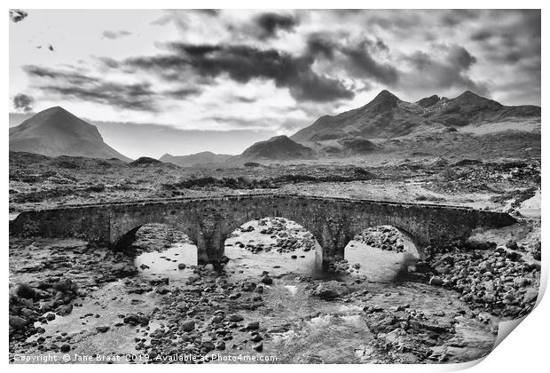 Beauty of the Black Cuillin Mountains Print by Jane Braat