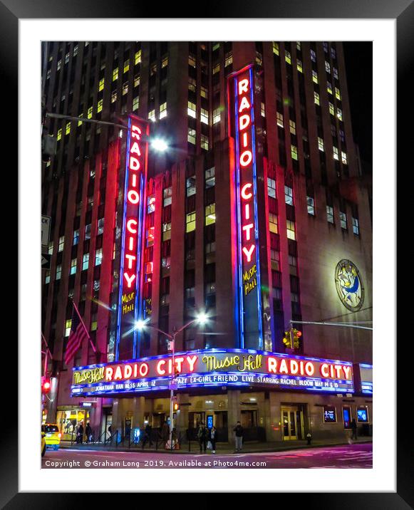 Radio City Music Hall  Framed Mounted Print by Graham Long