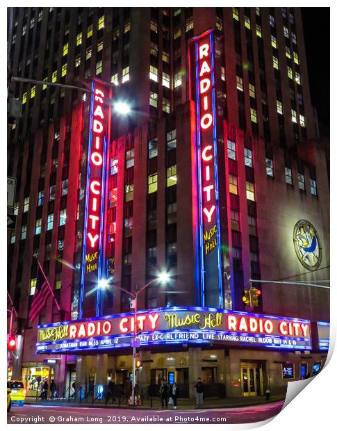 Radio City Music Hall  Print by Graham Long