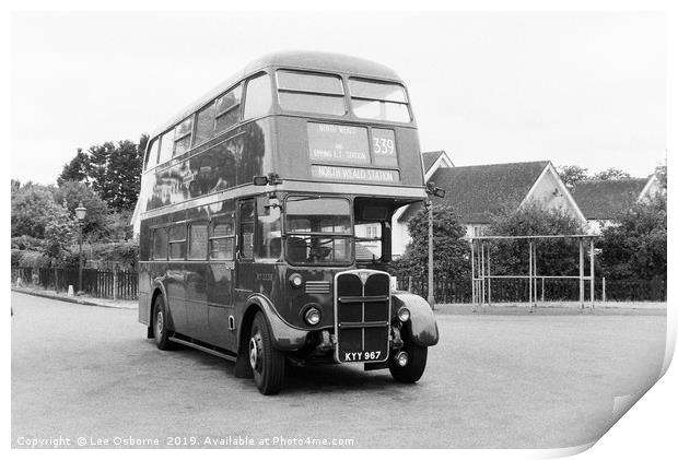 Vintage Classic London Bus Print by Lee Osborne