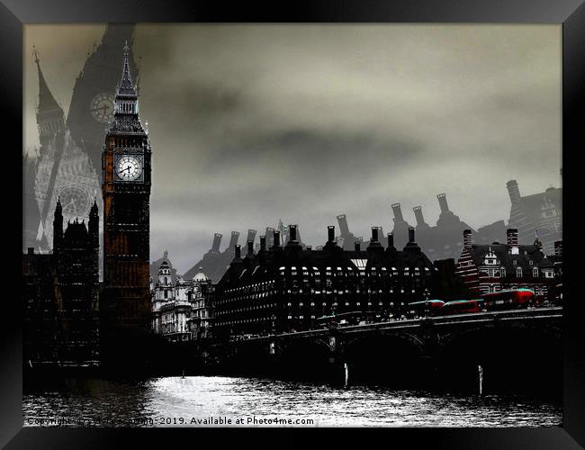 Big Ben and Westminster bridge                     Framed Print by sylvia scotting