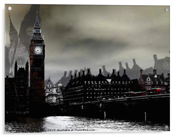 Big Ben and Westminster bridge                     Acrylic by sylvia scotting