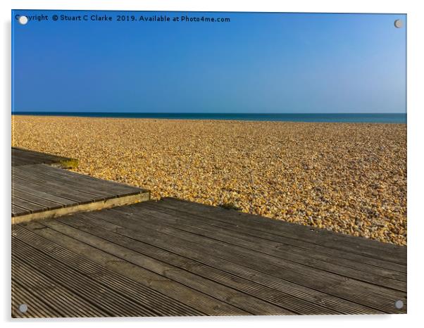 Beach view Acrylic by Stuart C Clarke