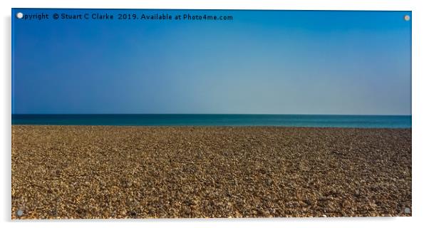 Beach horizon Acrylic by Stuart C Clarke