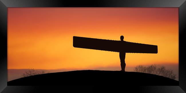Angel of the North at sunset.  Framed Print by Guido Parmiggiani