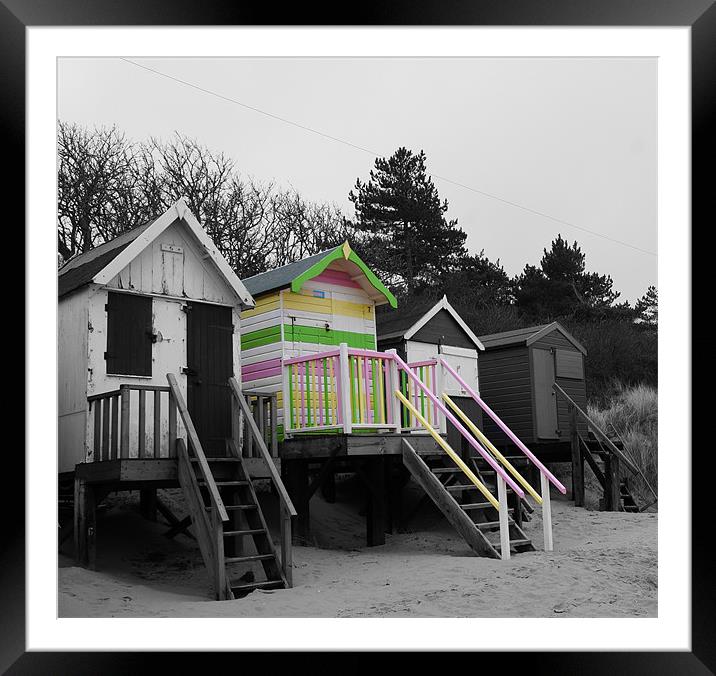 Beach Huts at Wells-Next-the- Sea Framed Mounted Print by Sheryl Brown