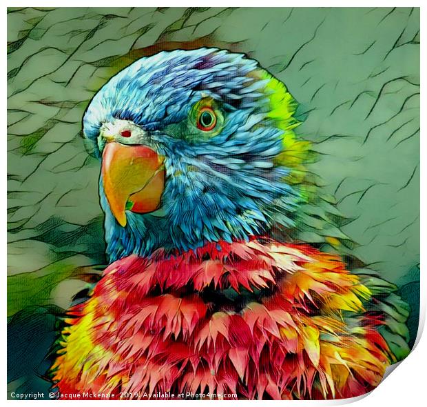 PRETTY POLLY PARROT Print by Jacque Mckenzie