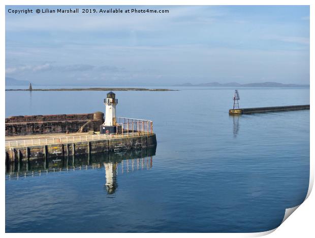 Ardrossen Lighthouse.  Print by Lilian Marshall