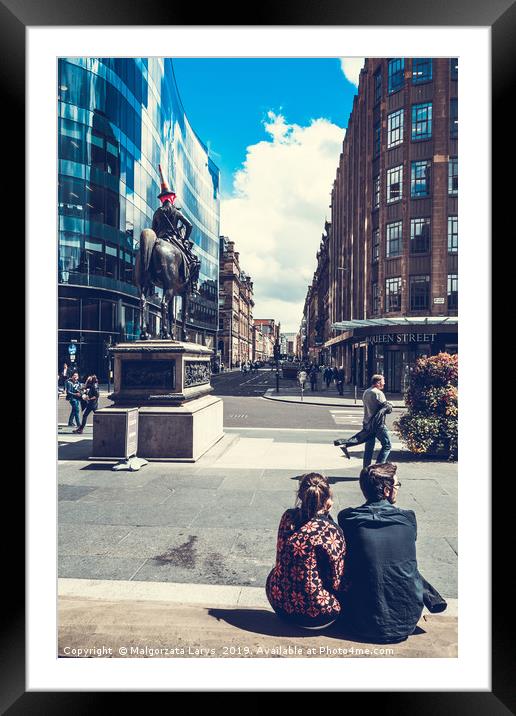 Glasgow city, streets with people and tourists wal Framed Mounted Print by Malgorzata Larys