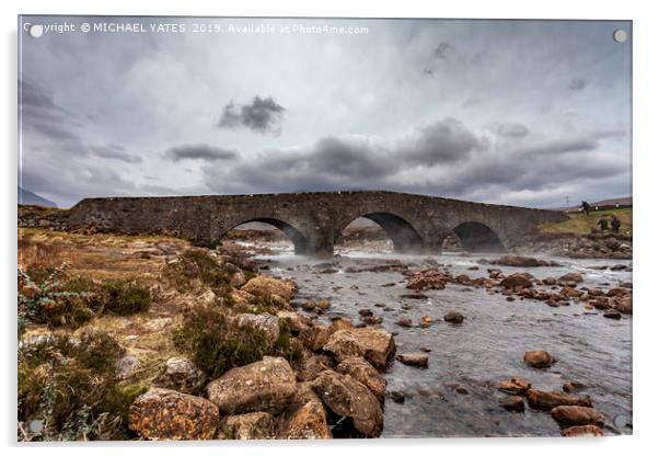 Sligachan old Bridge - Isle of Skye Acrylic by MICHAEL YATES