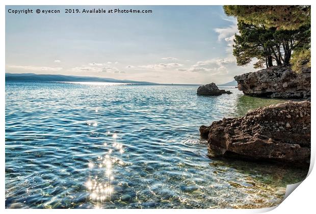 Pine seaside of Riviera Makarska in Croatia  Print by eyecon 