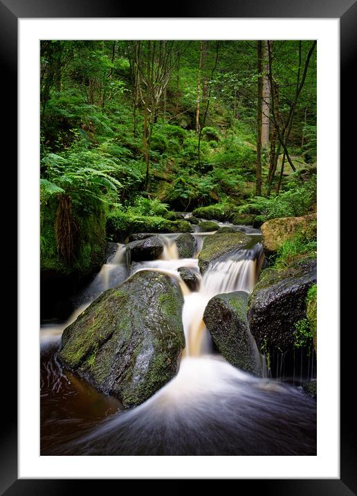 Wyming Brook Falls                           Framed Mounted Print by Darren Galpin