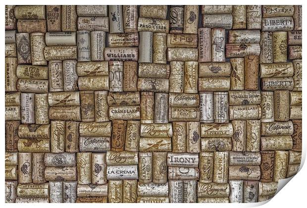 Champagne Corks on Wall Print by Darryl Brooks