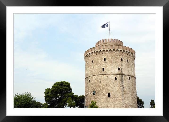 Thessaloniki white tower famous landmark Framed Mounted Print by goce risteski
