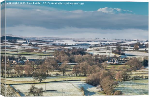 Over to Lunedale from Whistle Crag in winter Canvas Print by Richard Laidler