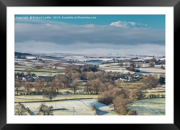 Over to Lunedale from Whistle Crag in winter Framed Mounted Print by Richard Laidler