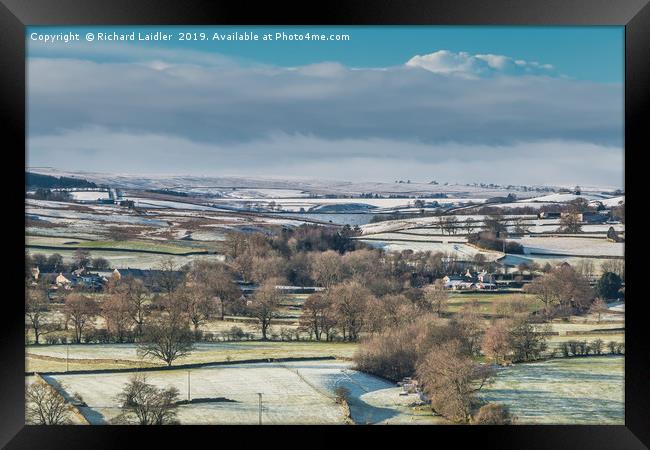 Over to Lunedale from Whistle Crag in winter Framed Print by Richard Laidler