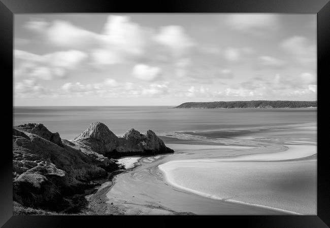 Three cliffs bay. Framed Print by Bryn Morgan