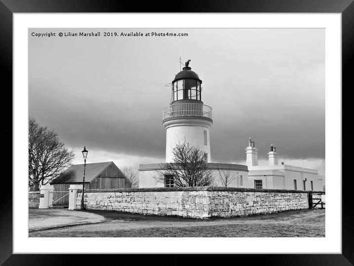A grey day over Cromarty Lighthouse Field Station. Framed Mounted Print by Lilian Marshall