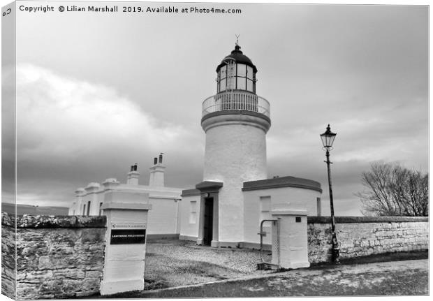 A grey day over Cromarty Lighthouse. Canvas Print by Lilian Marshall