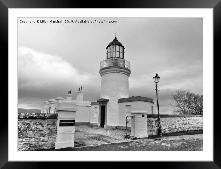 A grey day over Cromarty Lighthouse. Framed Mounted Print by Lilian Marshall
