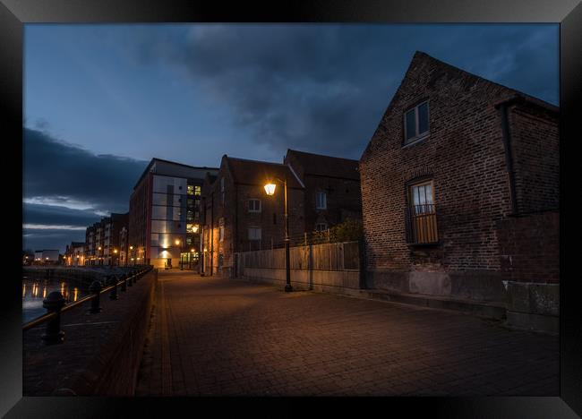 Gainsborough riverside at night  Framed Print by Jason Thompson