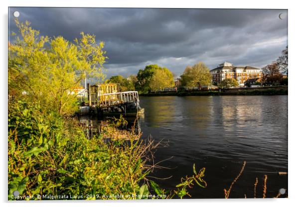 Thames Riverside of Richmond, London, England, UK Acrylic by Malgorzata Larys