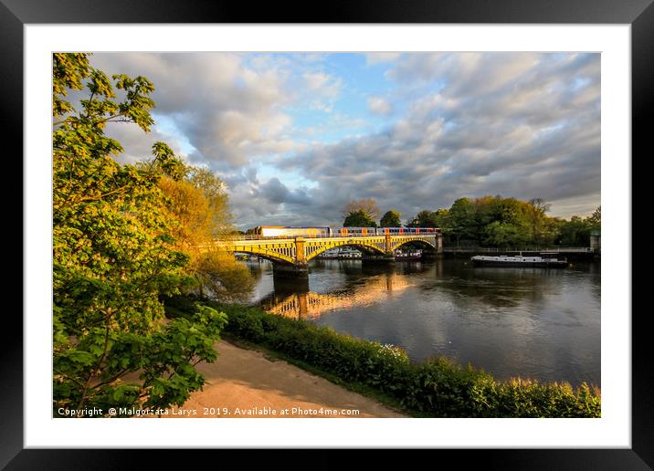 Richmond Railway Bridge, Thames River, Richmond, L Framed Mounted Print by Malgorzata Larys