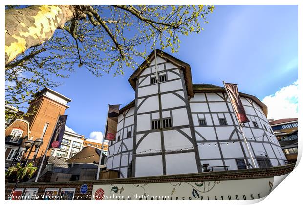 Shakespeare's Globe, a reconstruction of the Globe Print by Malgorzata Larys