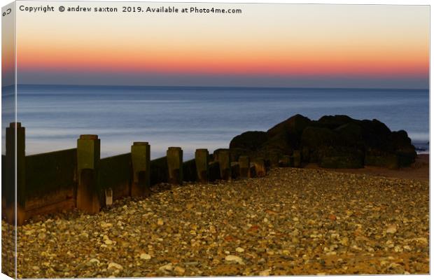 PEBBLE SUNSET Canvas Print by andrew saxton