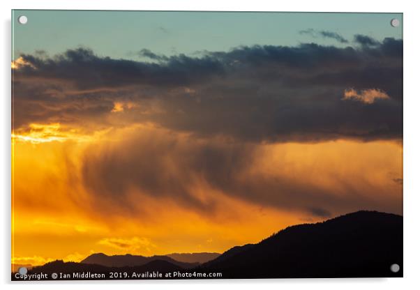 Western Sunset Acrylic by Ian Middleton