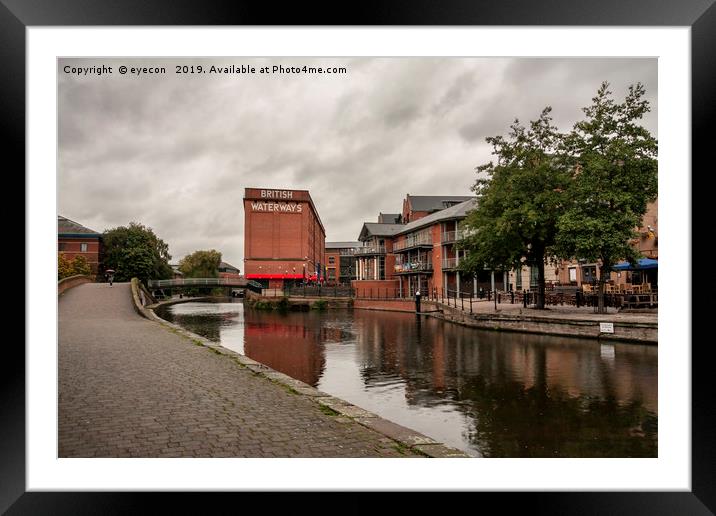 Nottingham canal and British Waterways building. Framed Mounted Print by eyecon 