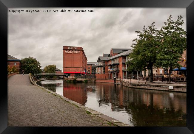 Nottingham canal and British Waterways building. Framed Print by eyecon 