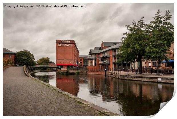 Nottingham canal and British Waterways building. Print by eyecon 