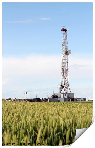 land oil drilling rig petroleum industry Print by goce risteski
