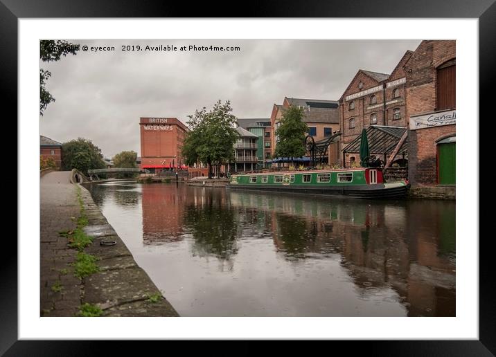 Nottingham canal and British Waterways building. Framed Mounted Print by eyecon 