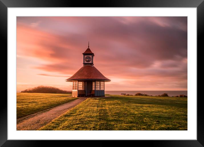 Frinton Clock Shelter Framed Mounted Print by Rob Woolf