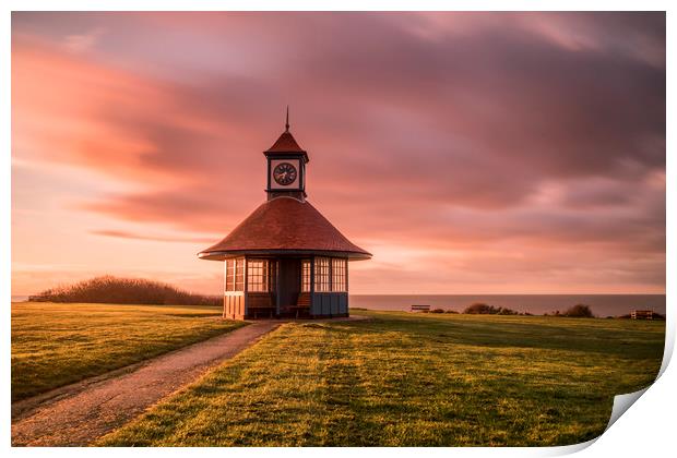 Frinton Clock Shelter Print by Rob Woolf