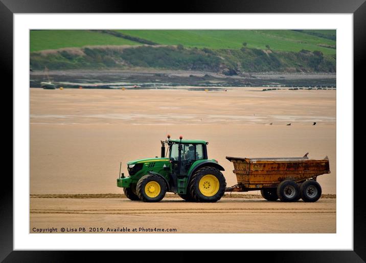 Beach Tractor Framed Mounted Print by Lisa PB